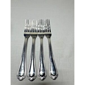 Cambridge Stainless Steel forks Flatware Lot of 4 Dinner beaded